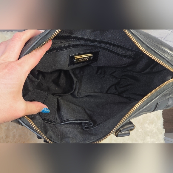 Badgley Mischka Black and Gold Satchel with Glossy Finish - Picture 10 of 16